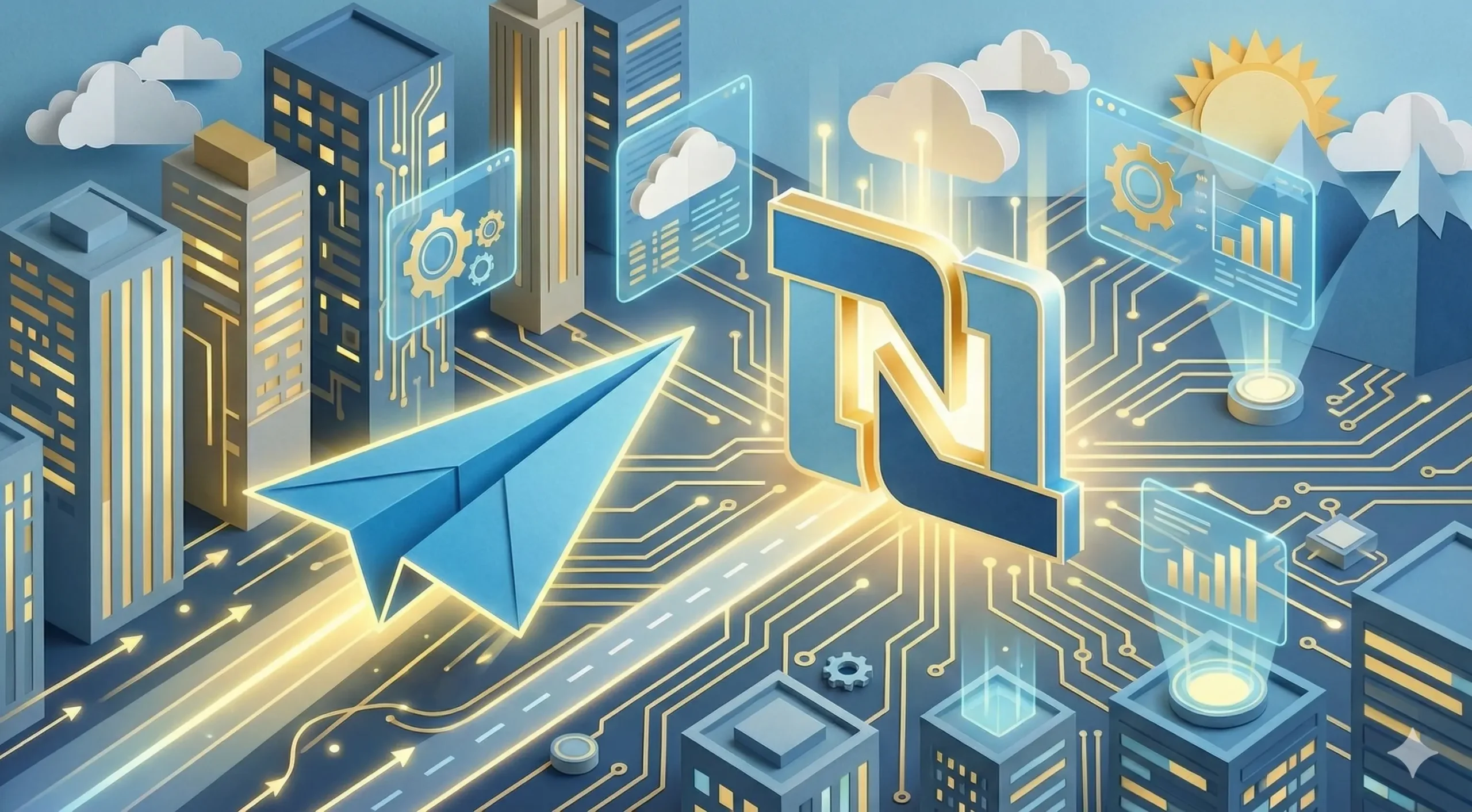 Futuristic visualization of NetSuite consulting services and ERP optimization