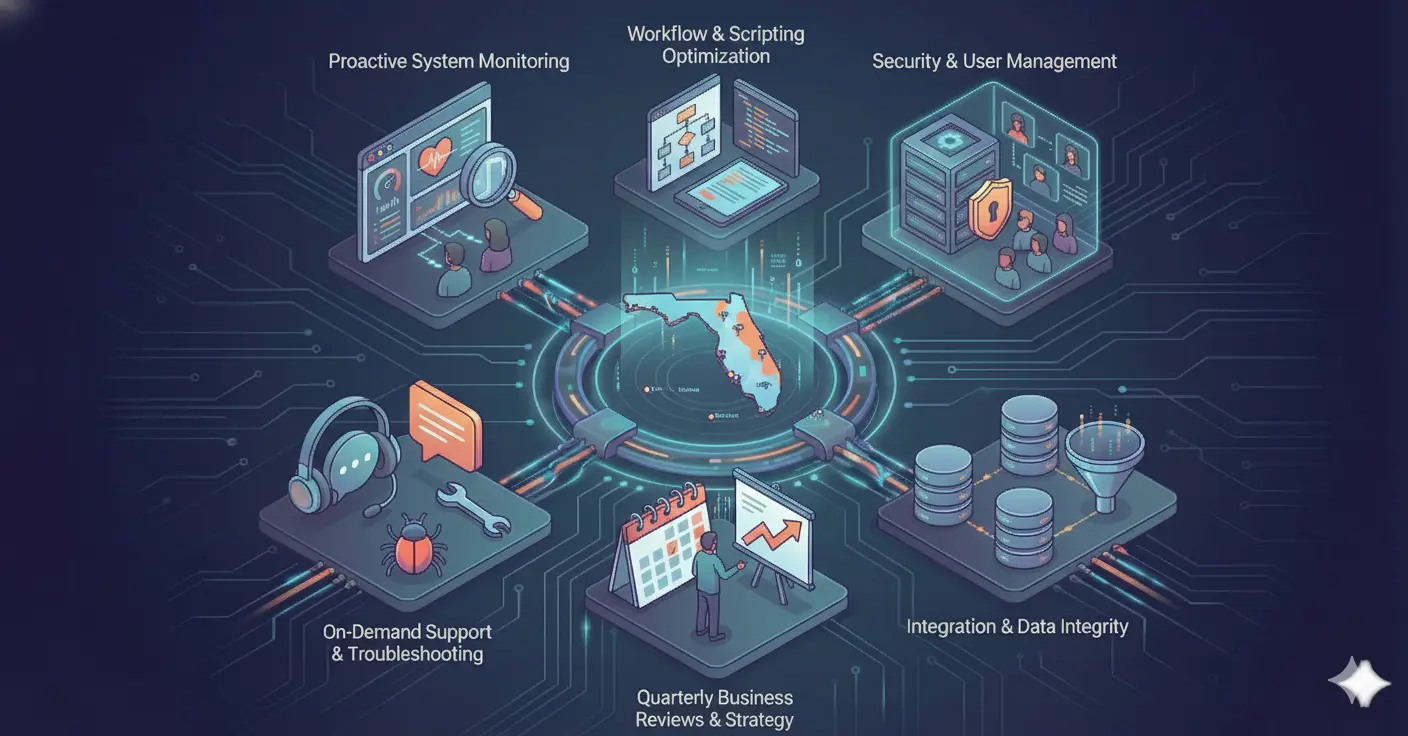 NetSuite Consulting Services Florida coverage map showing local on-site support hubs